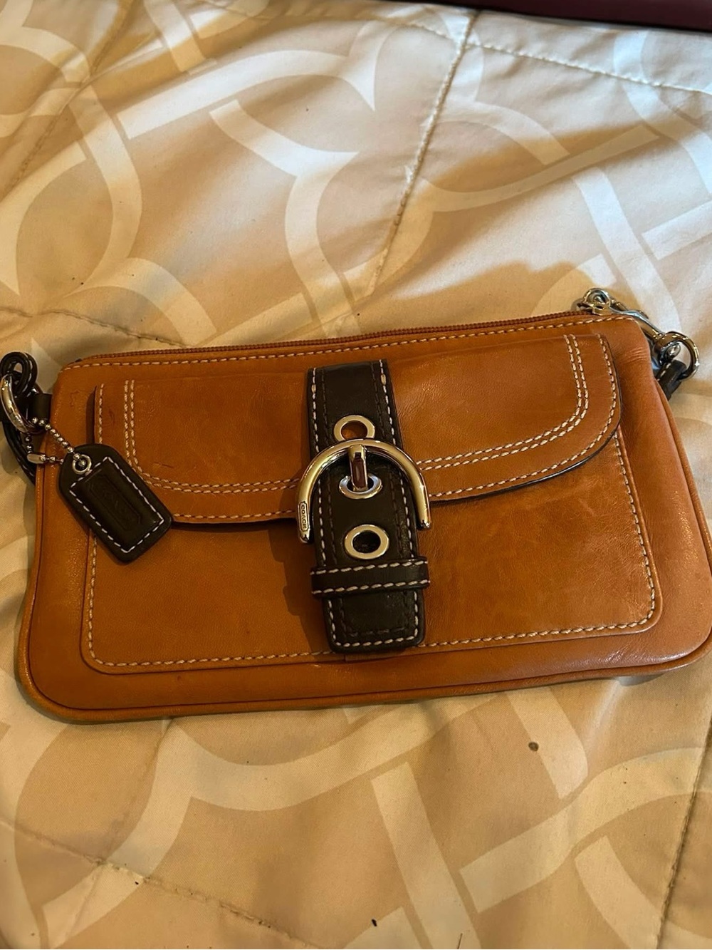 COACH - y2k SoHo leather wristlet - Tabac